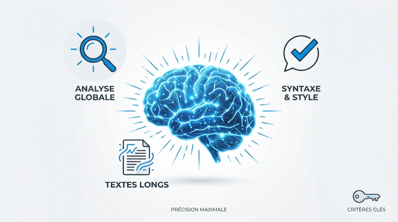 Analyse de la syntaxe et précision de l'intelligence artificielle sur des textes longs