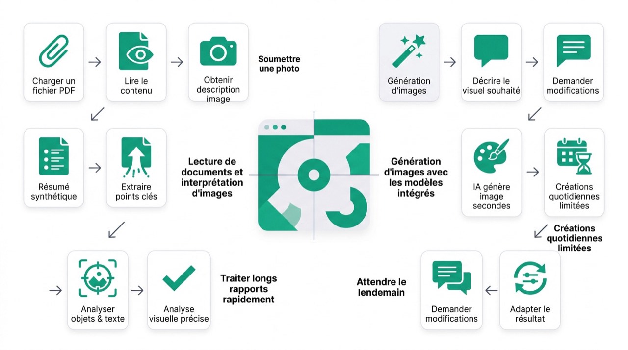 Interface d'analyse de documents PDF et de création d'images avec l'intelligence artificielle