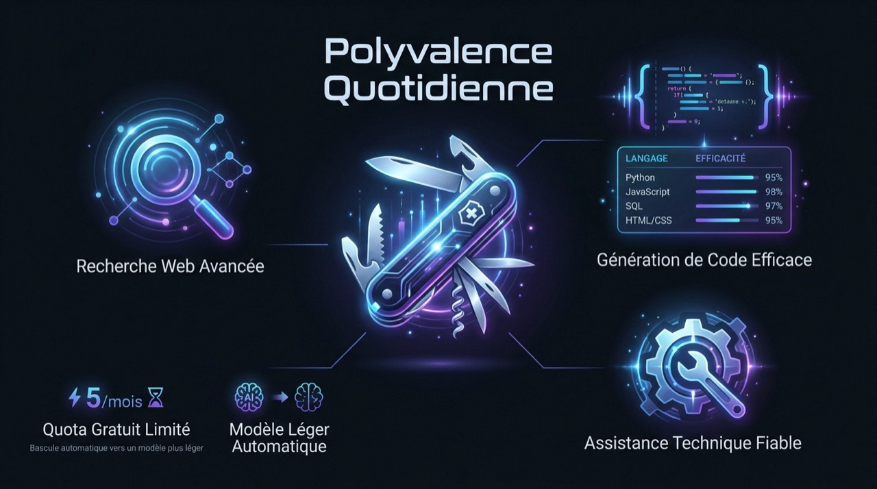 Représentation de ChatGPT comme un outil multifonctionnel pour la productivité numérique