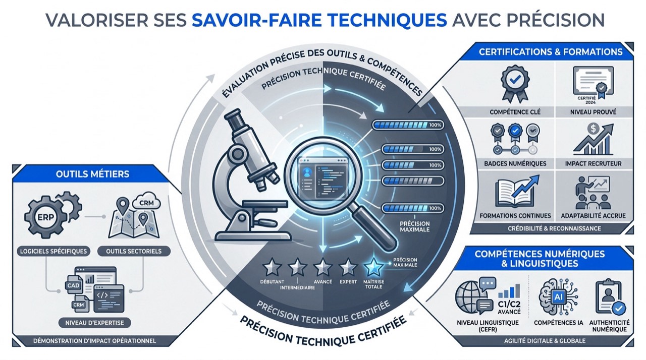 Optimisation des compétences techniques et certifications sur un CV professionnel
