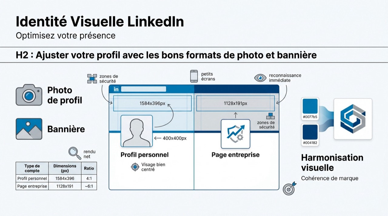 Optimisation des dimensions photo de profil et bannière LinkedIn