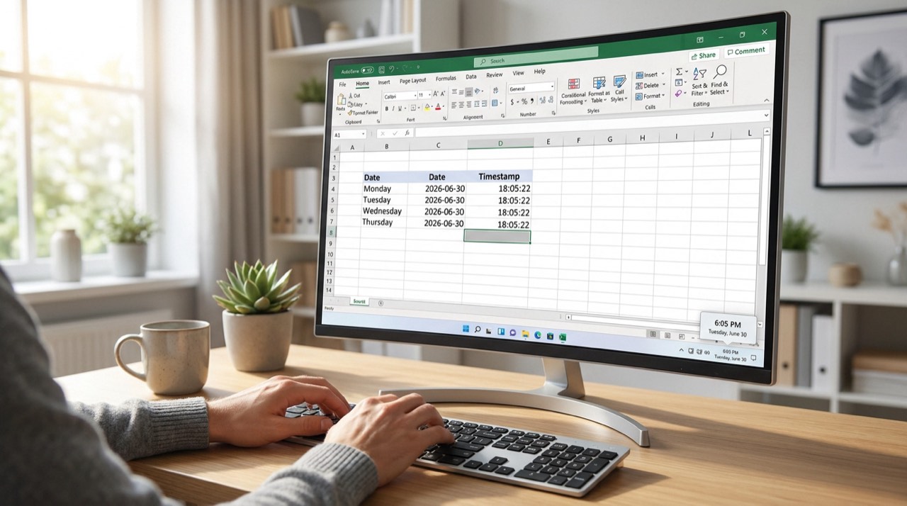 Formule Excel date du jour : AUJOURDHUI et MAINTENANT