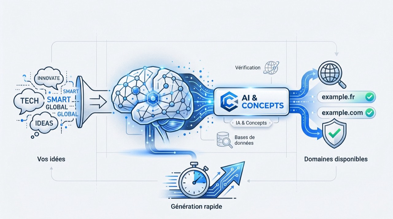 Interface d'une intelligence artificielle générant des noms d'entreprise créatifs