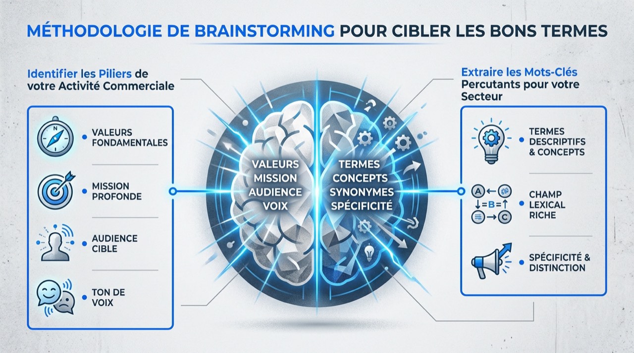 Brainstorming créatif pour trouver un nom d'entreprise mémorable