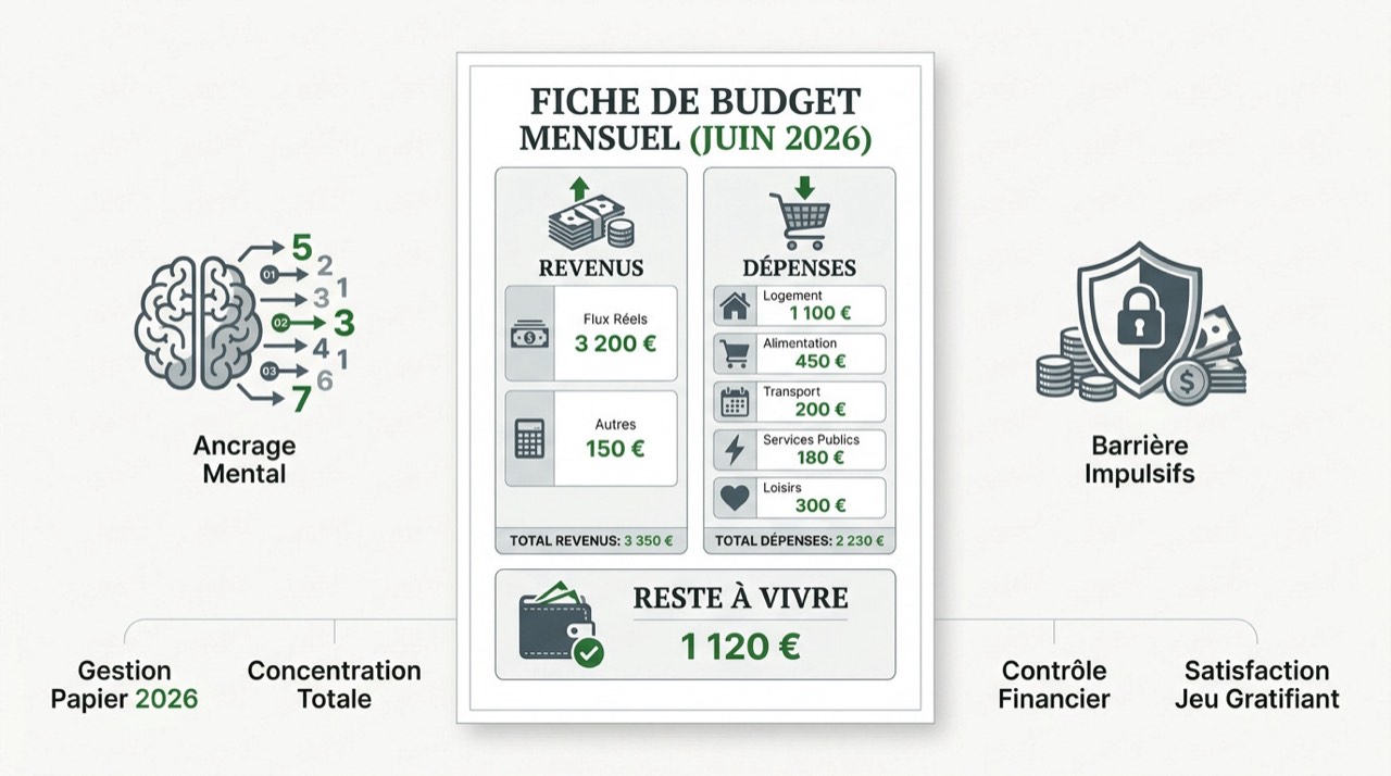 Fiche de budget mensuel imprimable pour un meilleur contrôle financier