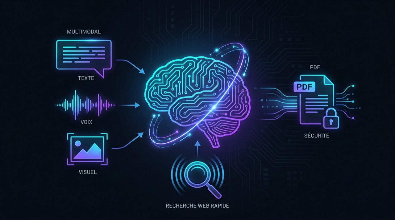 Représentation de l'intelligence artificielle multimodale et de la sécurité des données