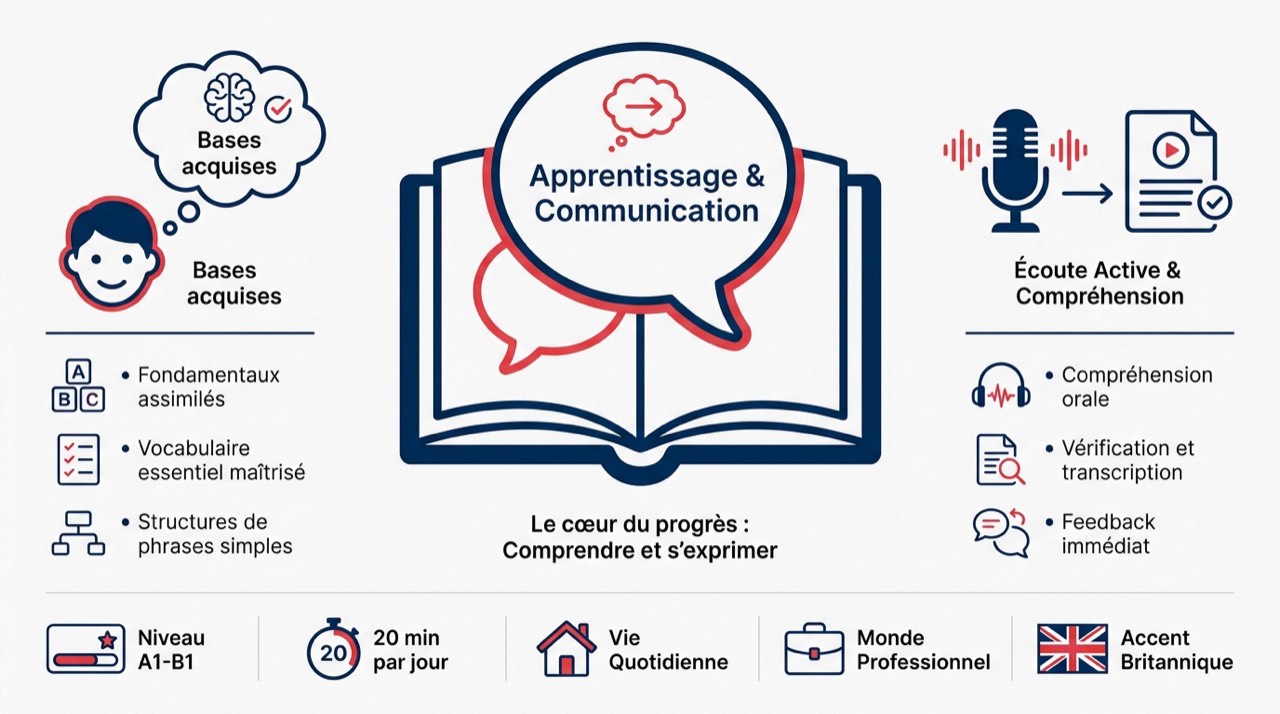 Étudiant écoutant un podcast pour apprendre l'anglais avec le British Council