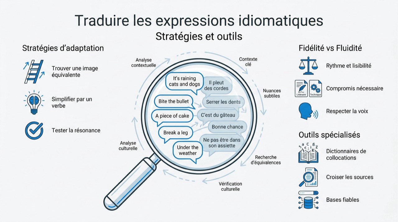 Stratégies pour traduire les expressions idiomatiques du français vers l'anglais